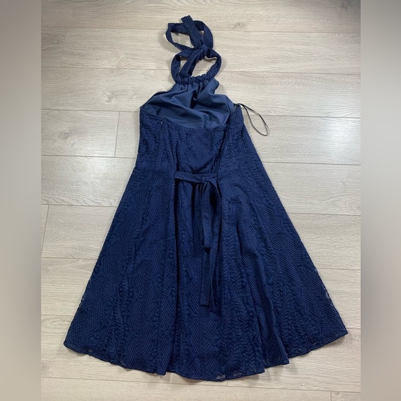 Theory Nayline Embroidered Navy Lace Dress - Picture 5 of 14